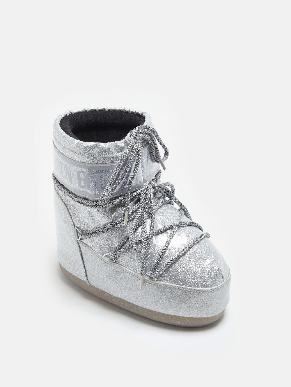 Moon Boot ICON LOW GLITTER ARGENTO Promozione