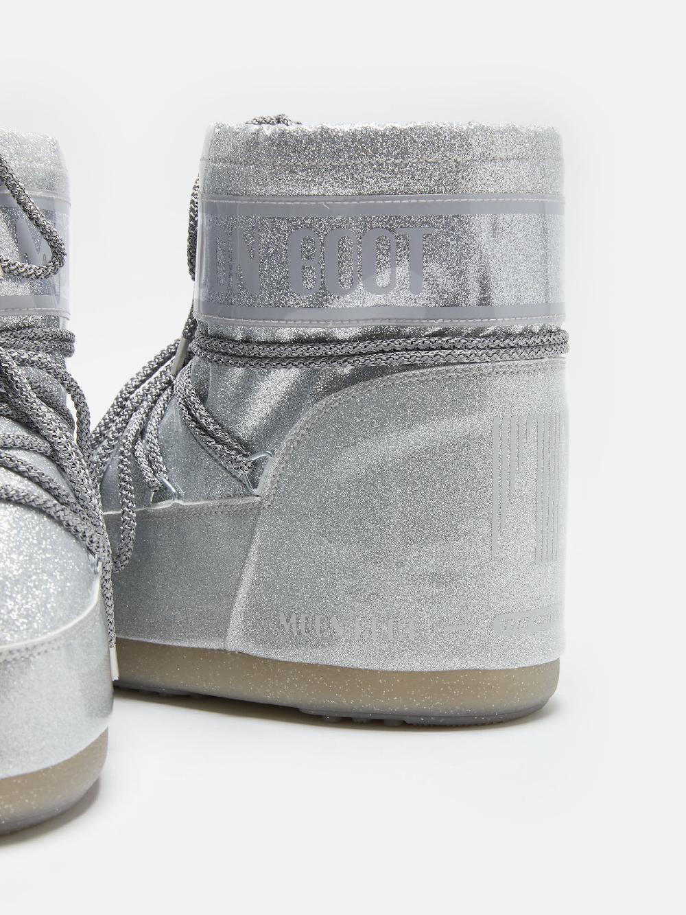 Moon Boot ICON LOW GLITTER ARGENTO Promozione