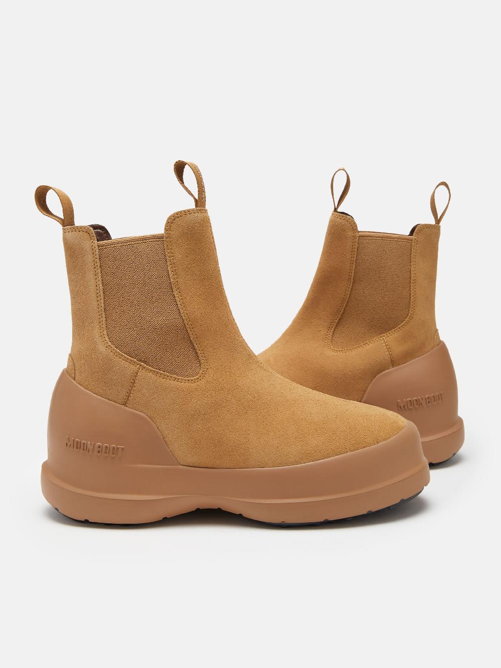 Moon Boot STIVALE LUNA CHELSEA BEIGE IN PELLE SCAMOSCIATA Qualità Garantita