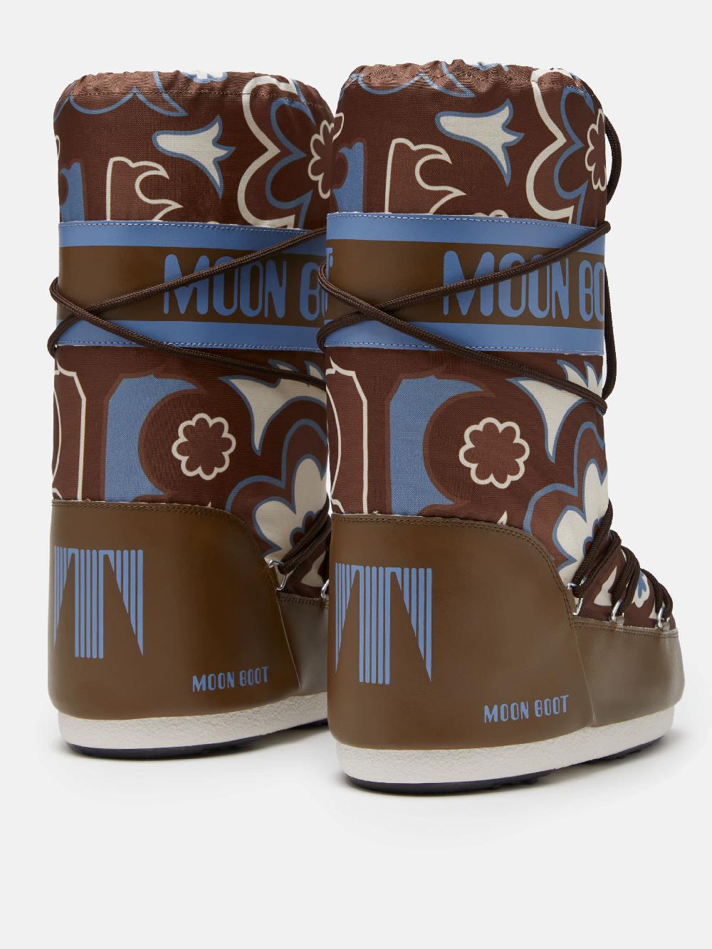 Moon Boot ICON MARRONE CON MOTIVO FLOREALE Online