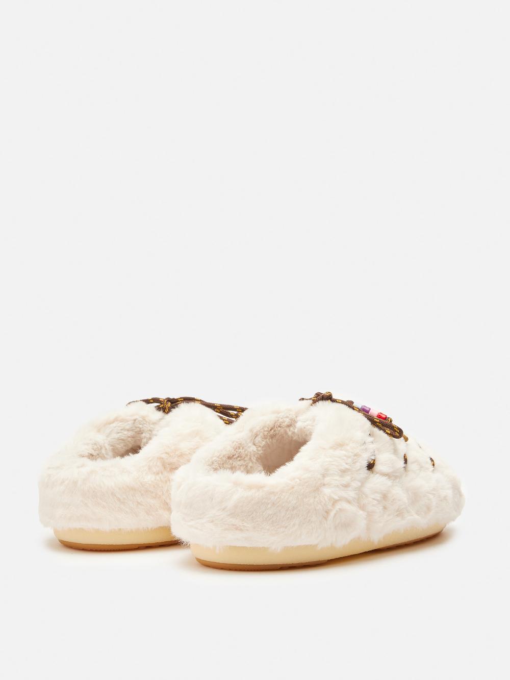 Moon Boot MULE FAUX-FUR BEADS PANNA Outlet