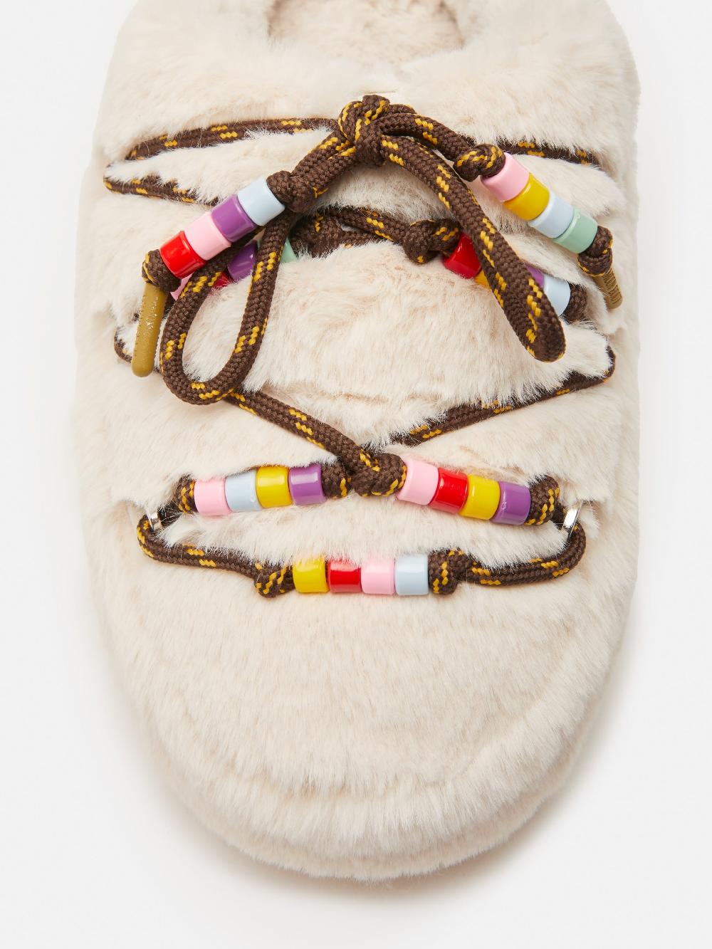 Moon Boot MULE FAUX-FUR BEADS PANNA Outlet