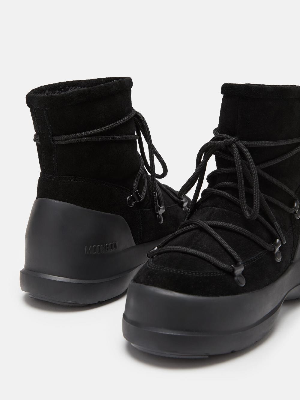 Moon Boot STIVALE LUNA NERO IN PELLE SCAMOSCIATA Saldi Di Fabbrica