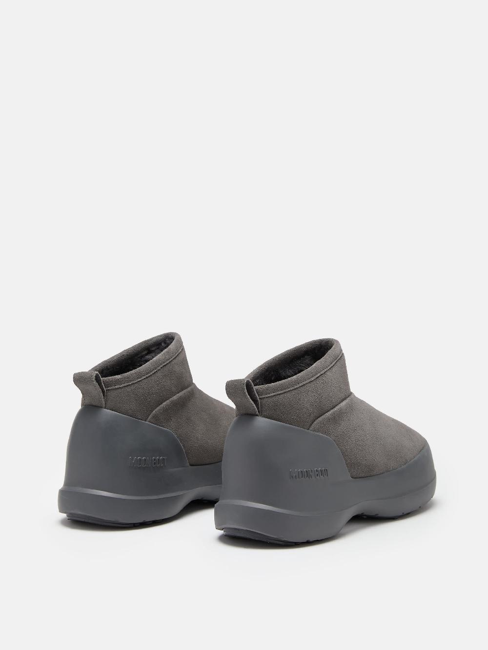 Moon Boot STIVALE LUNA LOW GRIGIO IN PELLE SCAMOSCIATA Qualità