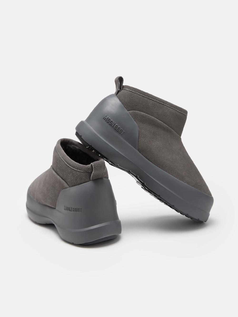 Moon Boot STIVALE LUNA LOW GRIGIO IN PELLE SCAMOSCIATA Qualità