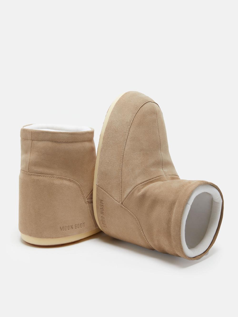 Moon Boot ICON LOW NOLACE BEIGE IN PELLE SCAMOSCIATA Sconto