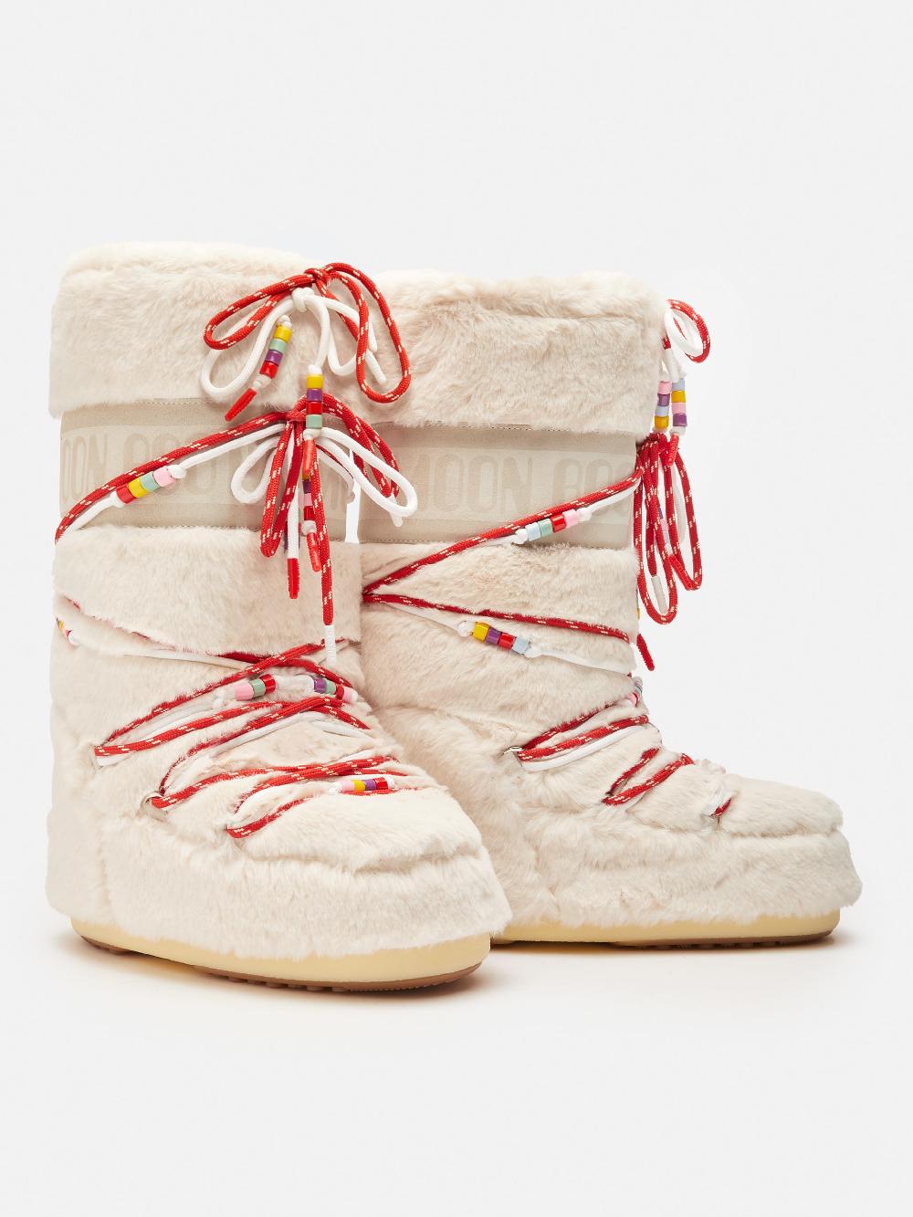 Moon Boot ICON FAUX-FUR BEADS PANNA Offerte