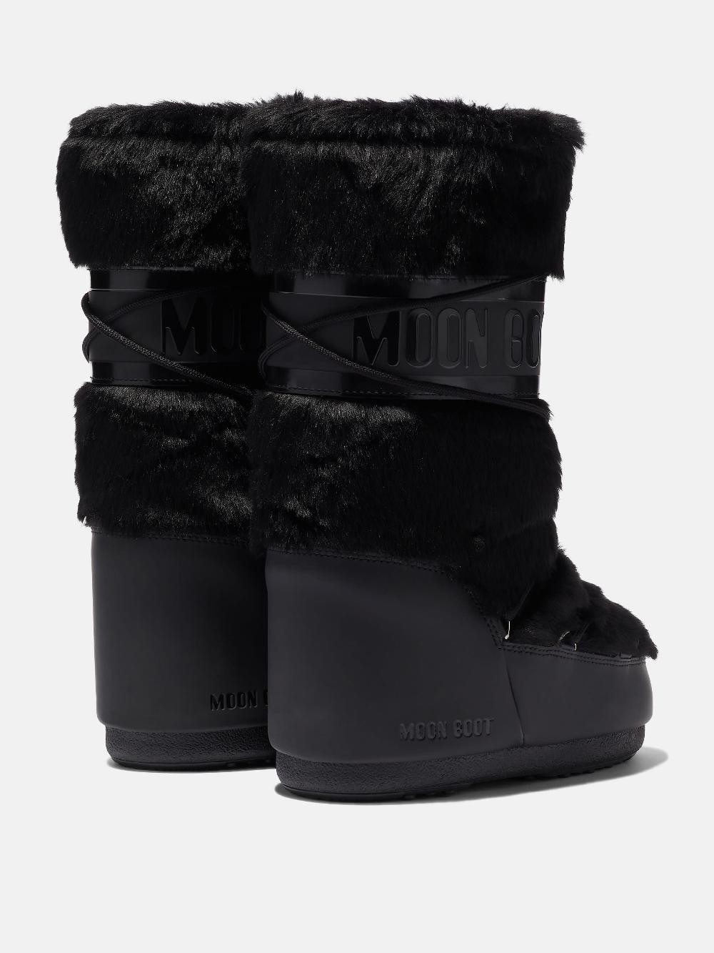 Moon Boot ICON NERO IN ECOPELLICCIA Vendita Calda
