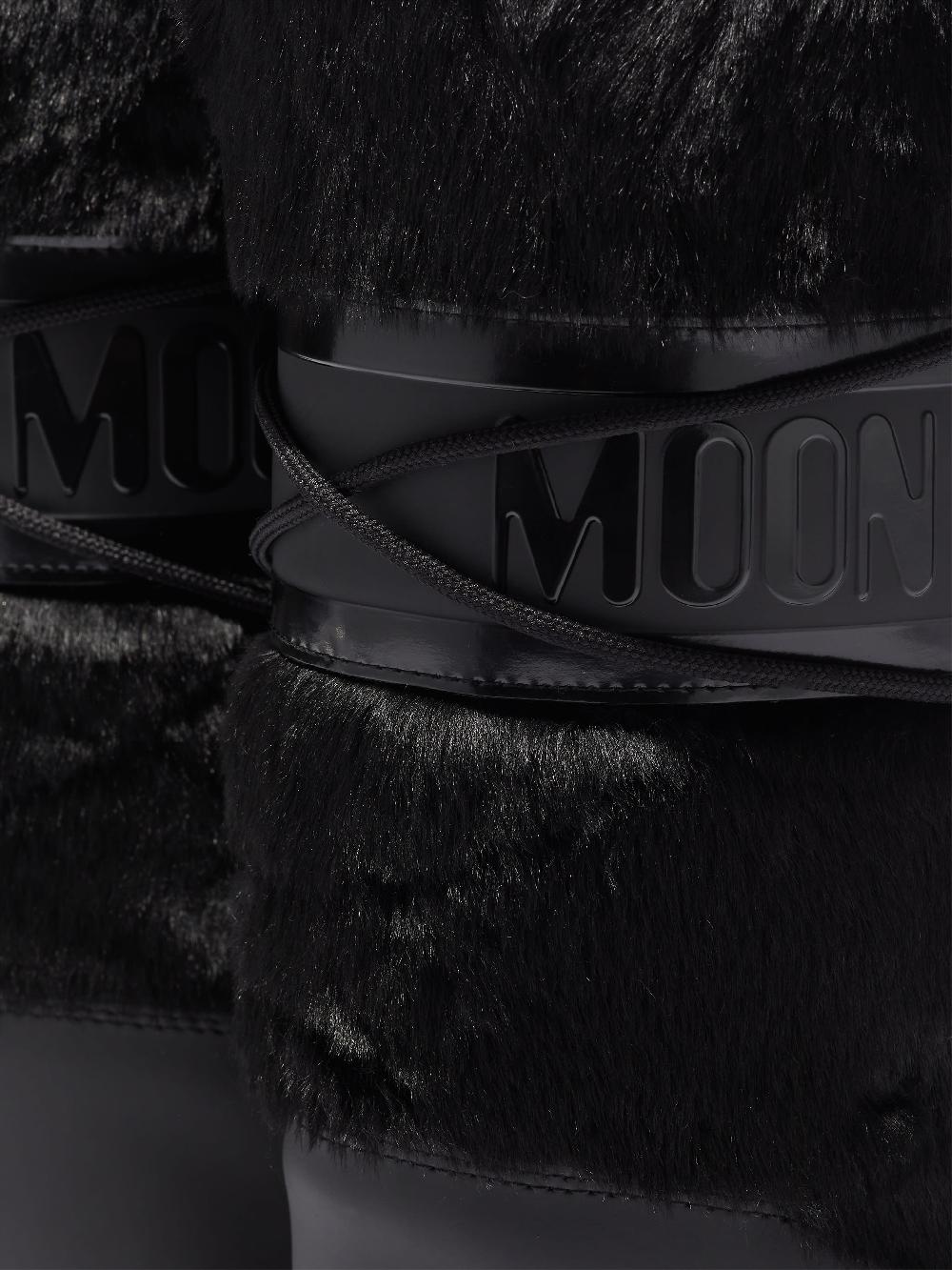 Moon Boot ICON NERO IN ECOPELLICCIA Vendita Calda