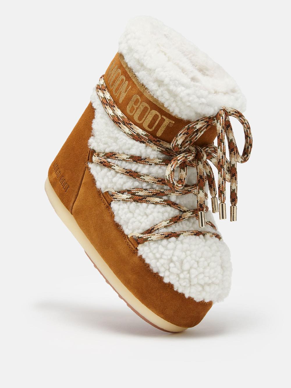Moon Boot LAB69 ICON LOW NOCCIOLA IN SHEARLING Vendita Economica