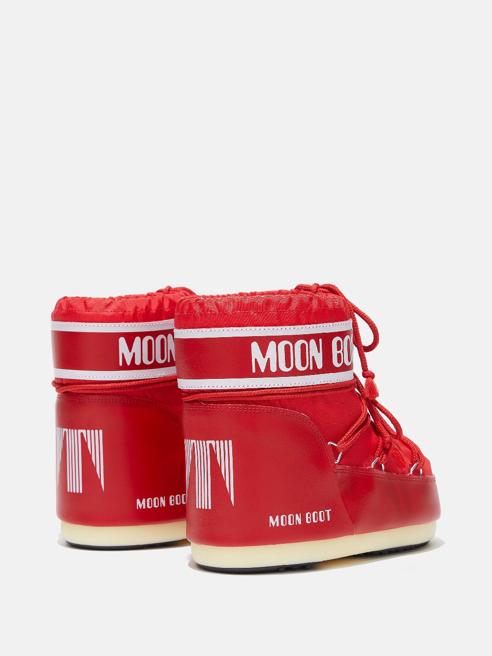 Moon Boot ICON LOW ROSSO IN NYLON Nuova
