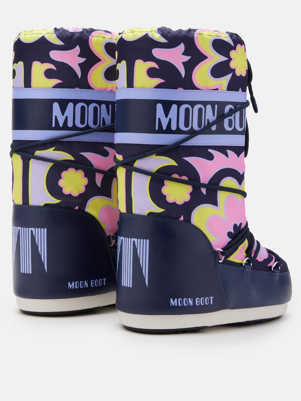 Moon Boot ICON BLU CON MOTIVO FLOREALE 2025