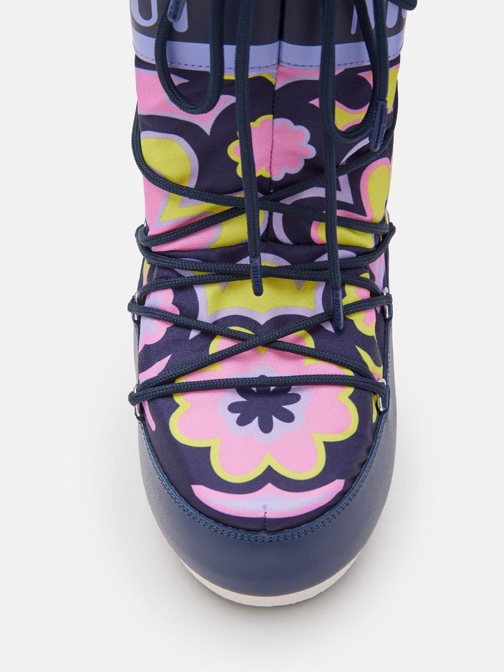 Moon Boot ICON BLU CON MOTIVO FLOREALE 2025