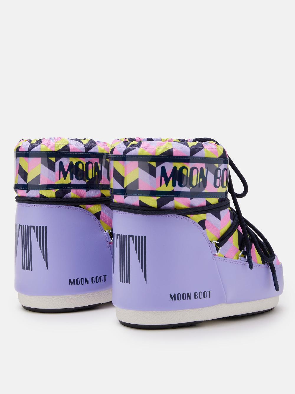 Moon Boot ICON LOW LILLA CON STAMPA OPTICAL Vendita