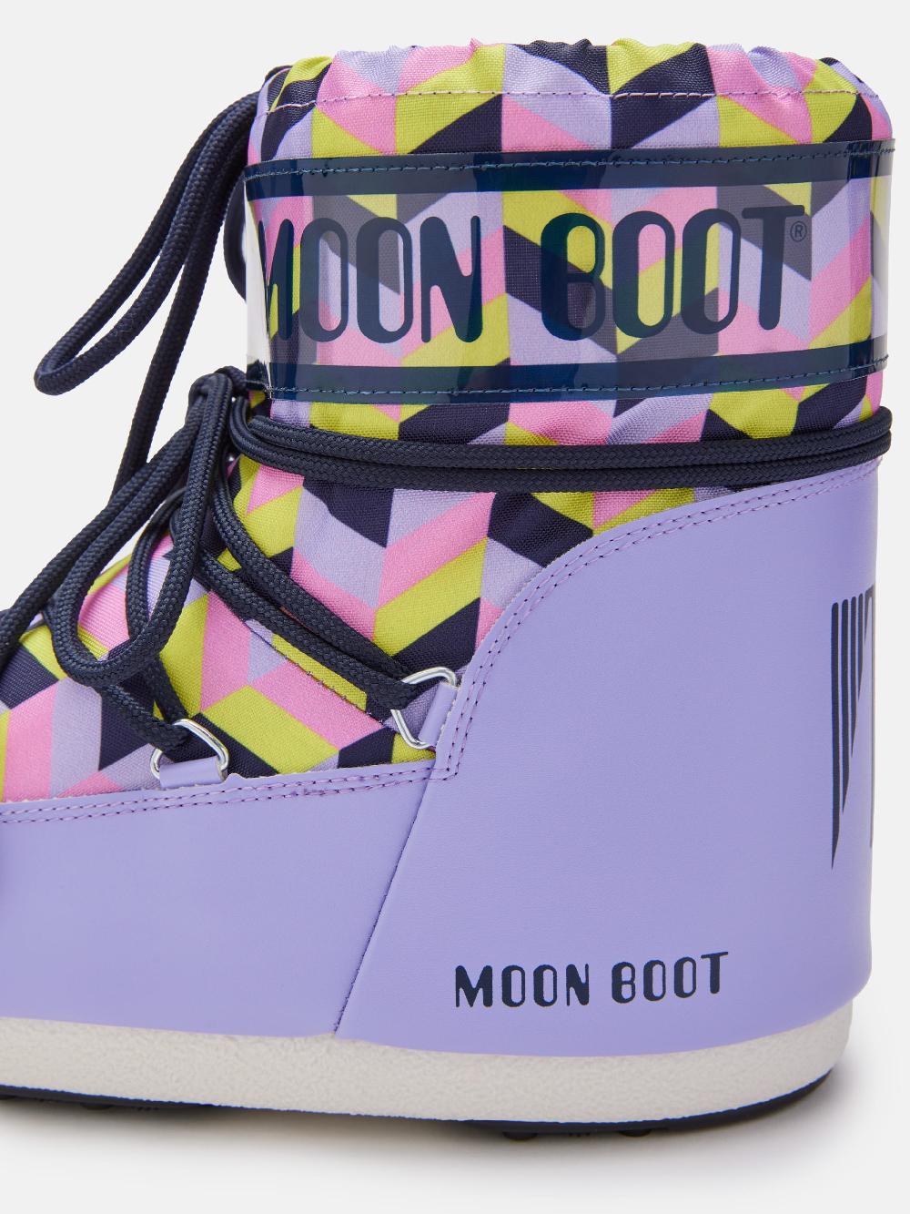 Moon Boot ICON LOW LILLA CON STAMPA OPTICAL Vendita