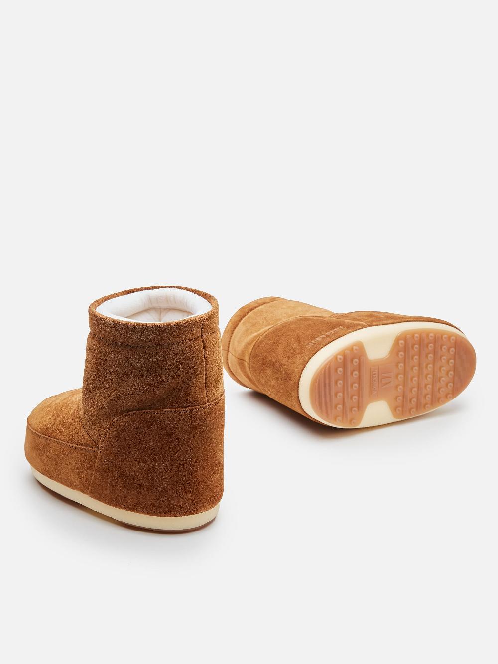 Moon Boot ICON LOW MARRONE IN PELLE SCAMOSCIATA SENZA LACCI Presa