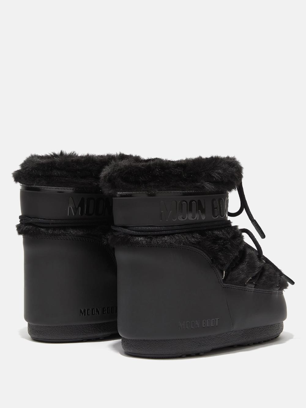 Moon Boot ICON LOW NERO IN ECOPELLICCIA Economico