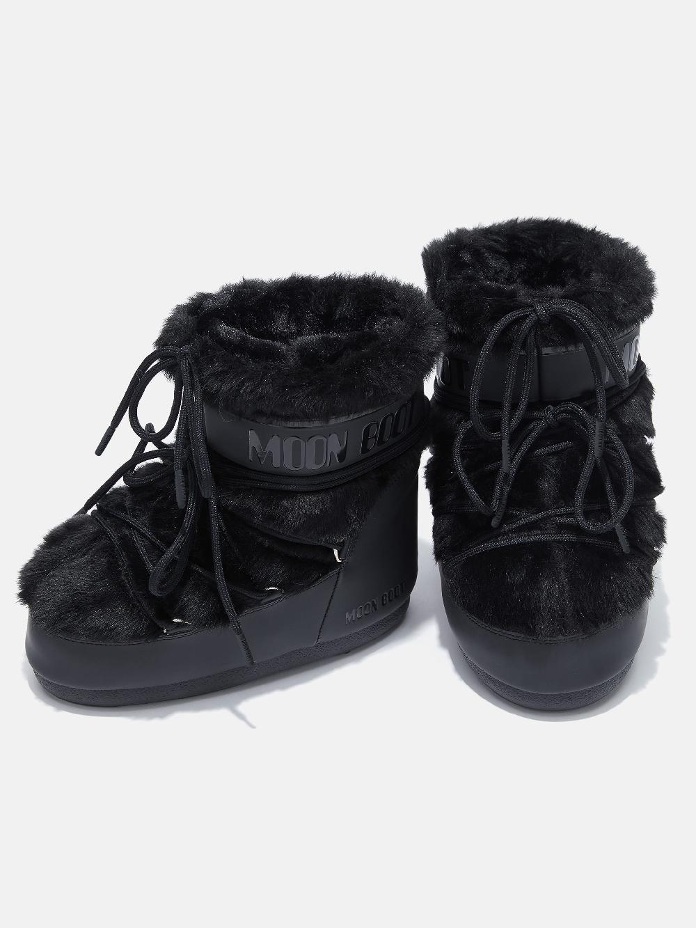 Moon Boot ICON LOW NERO IN ECOPELLICCIA Economico