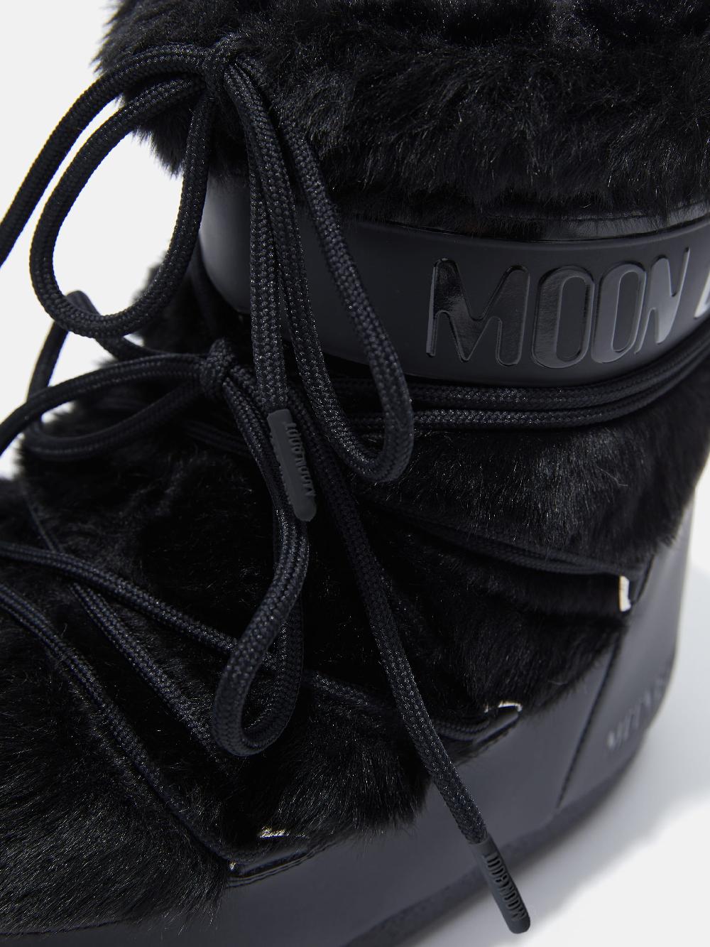 Moon Boot ICON LOW NERO IN ECOPELLICCIA Economico