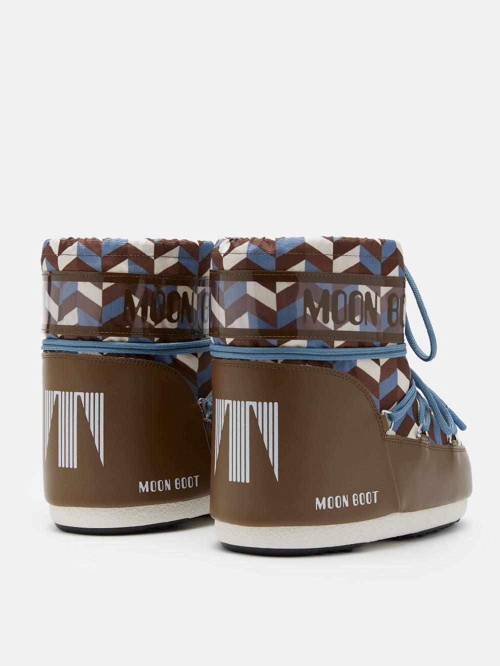 Moon Boot ICON LOW MARRONE CON STAMPA OPTICAL Online