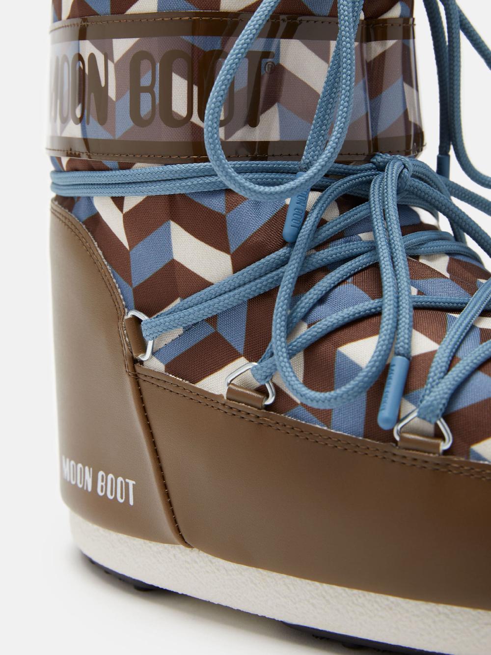 Moon Boot ICON LOW MARRONE CON STAMPA OPTICAL Online