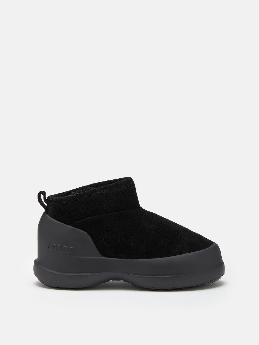 Moon Boot STIVALE LUNA LOW NERO IN PELLE SCAMOSCIATA Saldi