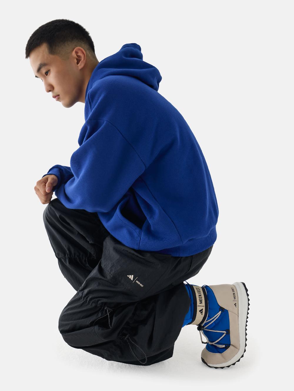Moon Boot Felpa blu con cappuccio adidas x Moon Boot Vendita Calda
