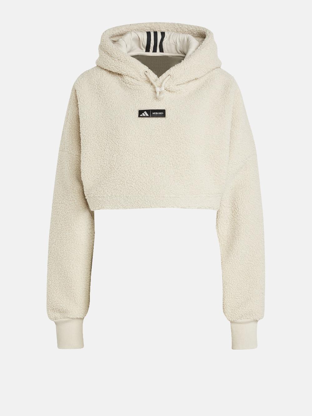 Moon Boot Felpa cropped beige con cappuccio adidas x Moon Boot 2025