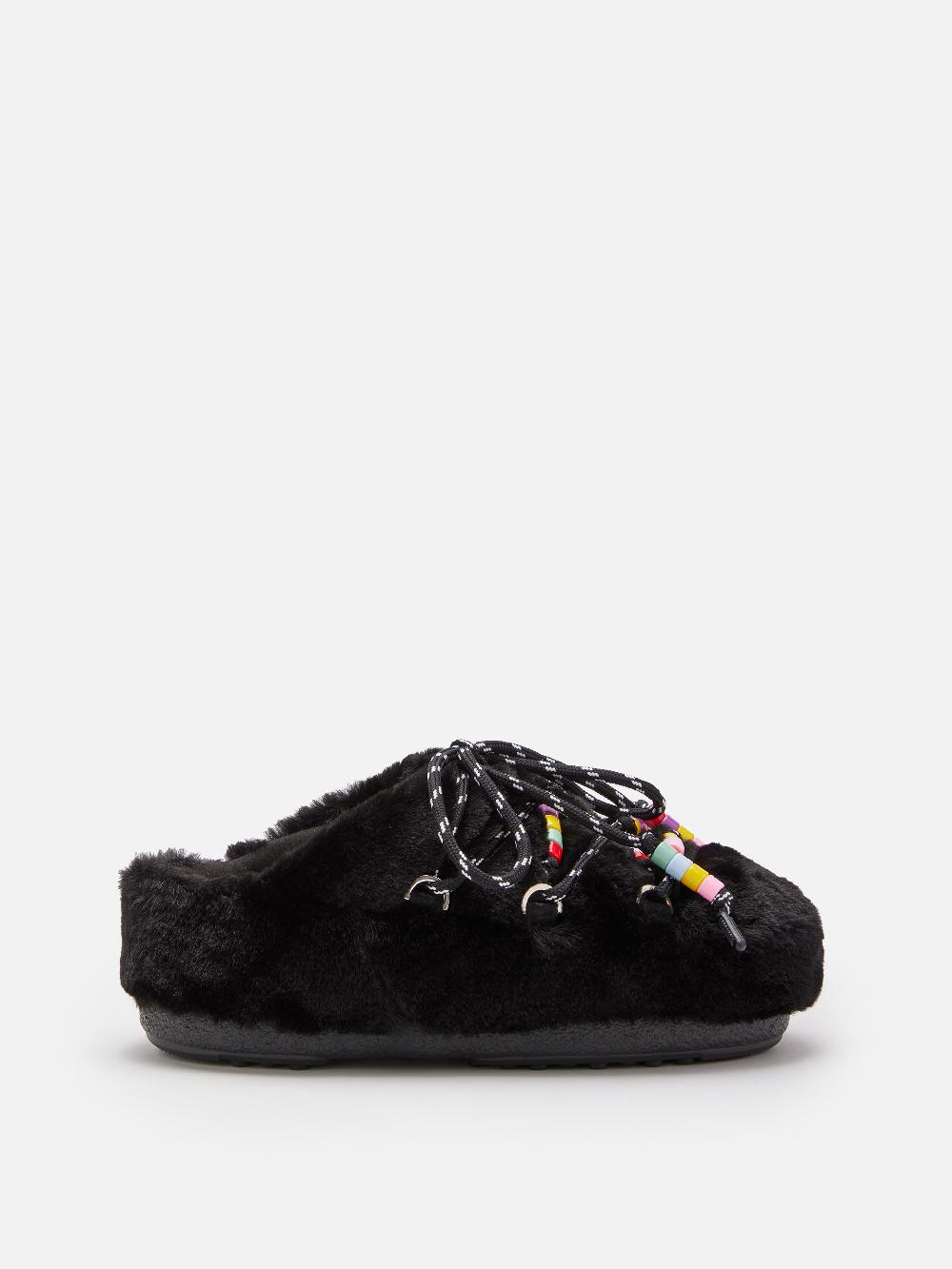 Moon Boot MULE FAUX-FUR BEADS NERO Shopping Online