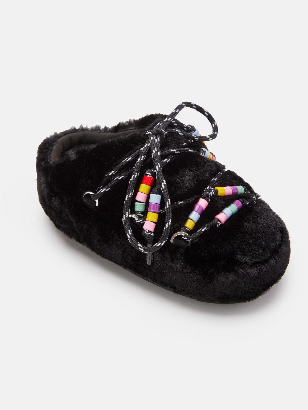 Moon Boot MULE FAUX-FUR BEADS NERO Shopping Online