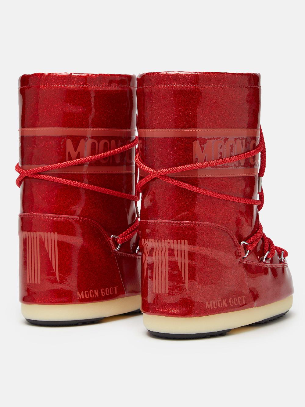 Moon Boot ICON JUNIOR GLITTER ROSSO Moda