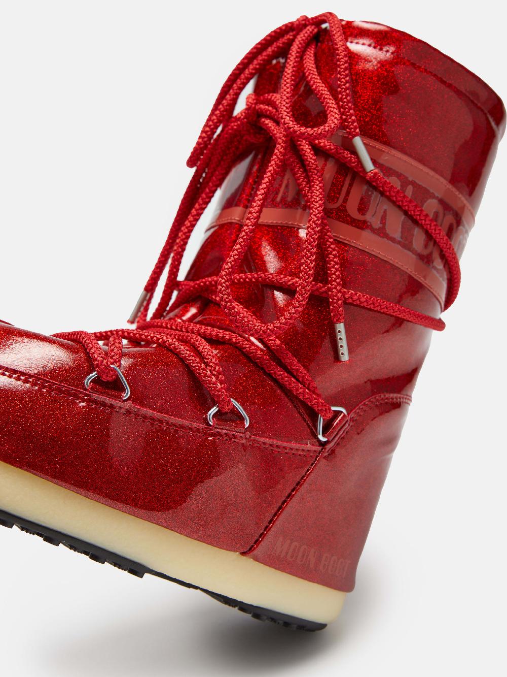 Moon Boot ICON JUNIOR GLITTER ROSSO Moda