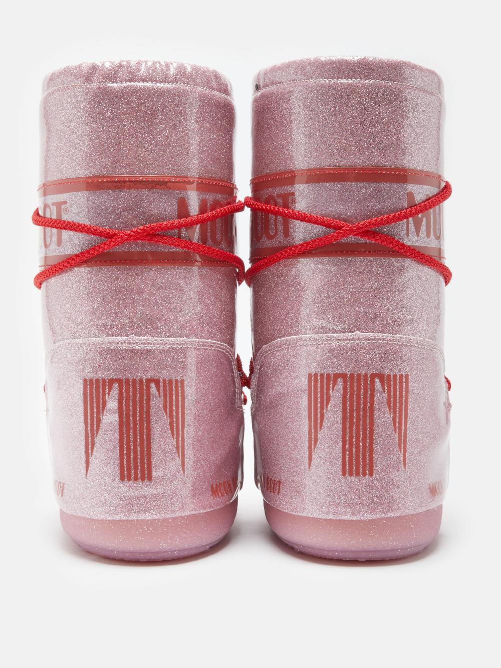 Moon Boot ICON JUNIOR GLITTER ROSA Consegna Veloce