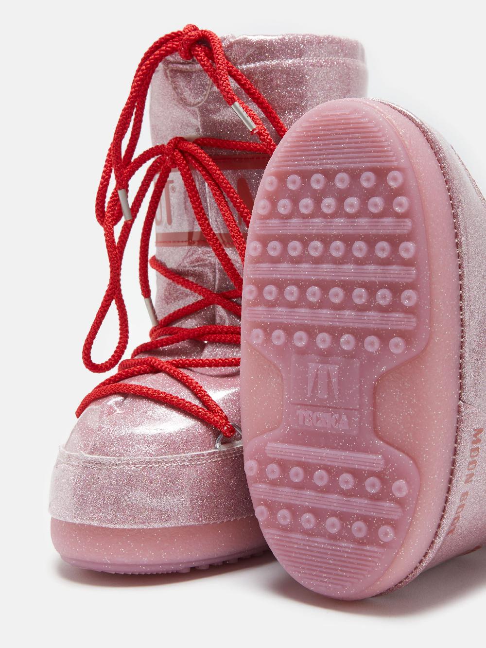 Moon Boot ICON JUNIOR GLITTER ROSA Consegna Veloce