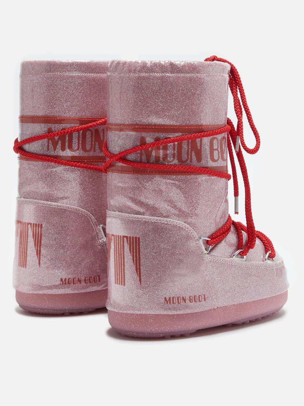 Moon Boot ICON JUNIOR GLITTER ROSA Consegna Veloce
