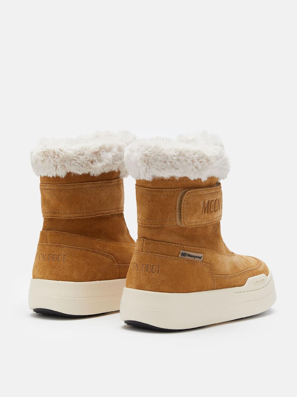 Moon Boot JUNIOR PARK NOCCIOLA IN PELLE SCAMOSCIATA CON CHIUSURA A STRAPPO Prezzo Ridotto