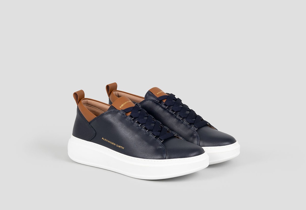 Alexander Smith WEMBLEY MAN BLUE DARK COGNAC Italy