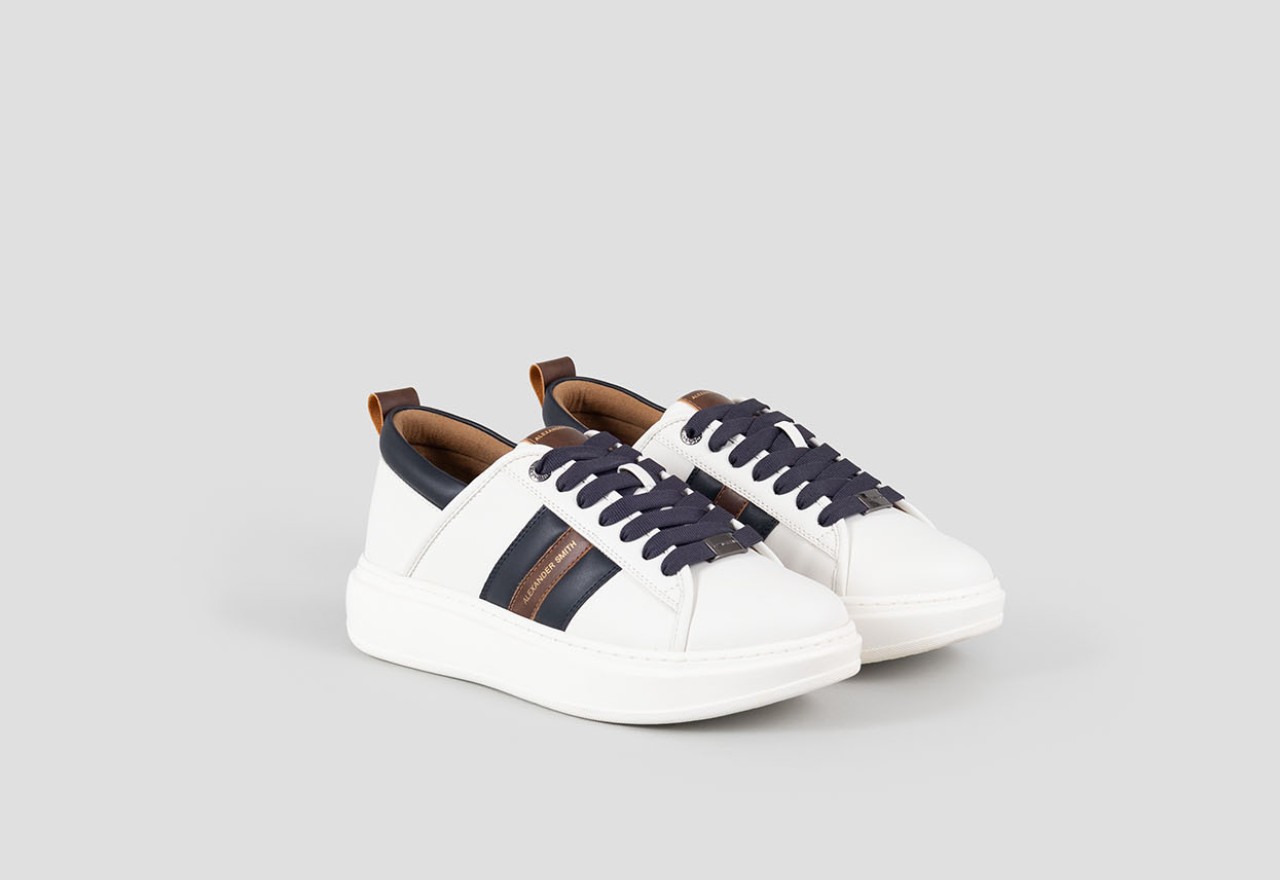 Alexander Smith ECO-WEMBLEY MAN WHITE BLUE COGNAC Online