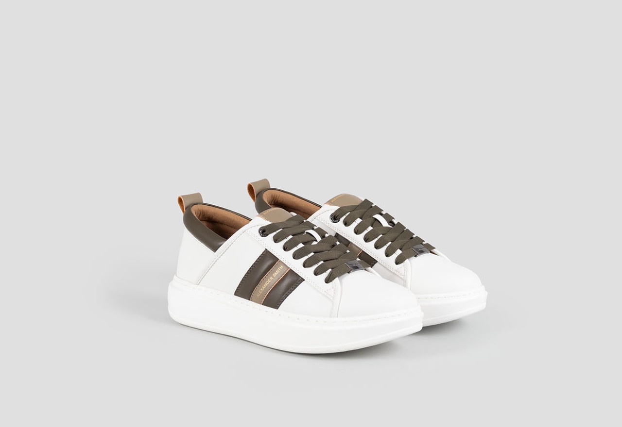 Alexander Smith ECO-WEMBLEY MAN WHITE MILITARY OLIVE Outlet