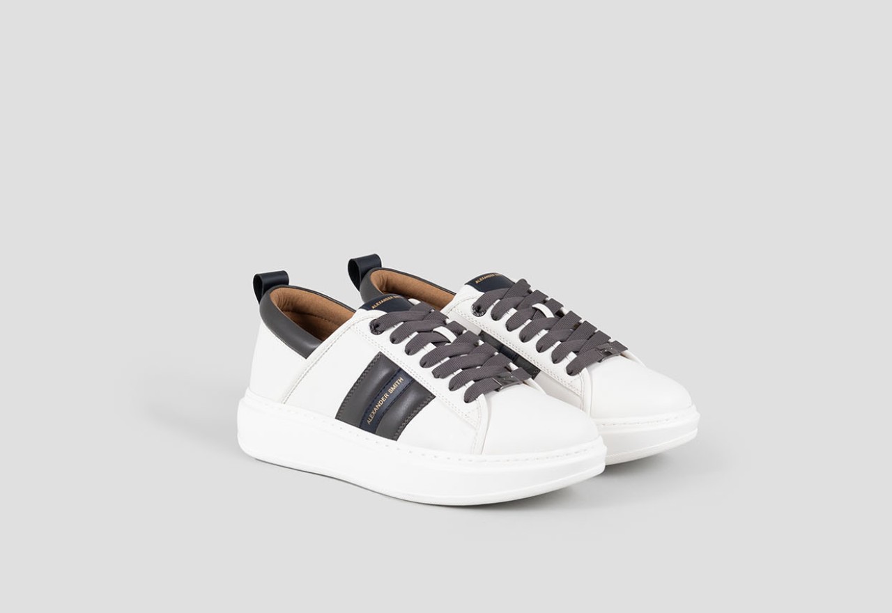 Alexander Smith ECO-WEMBLEY MAN WHITE DARK SMOKE BLUE In Vendita