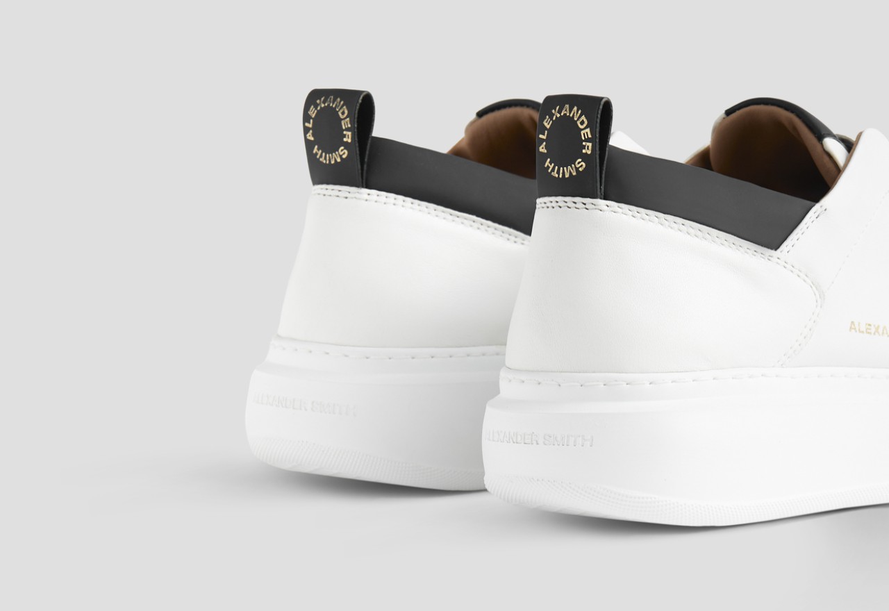 Alexander Smith WEMBLEY SLIP-ON MAN WHITE BLACK Promozione