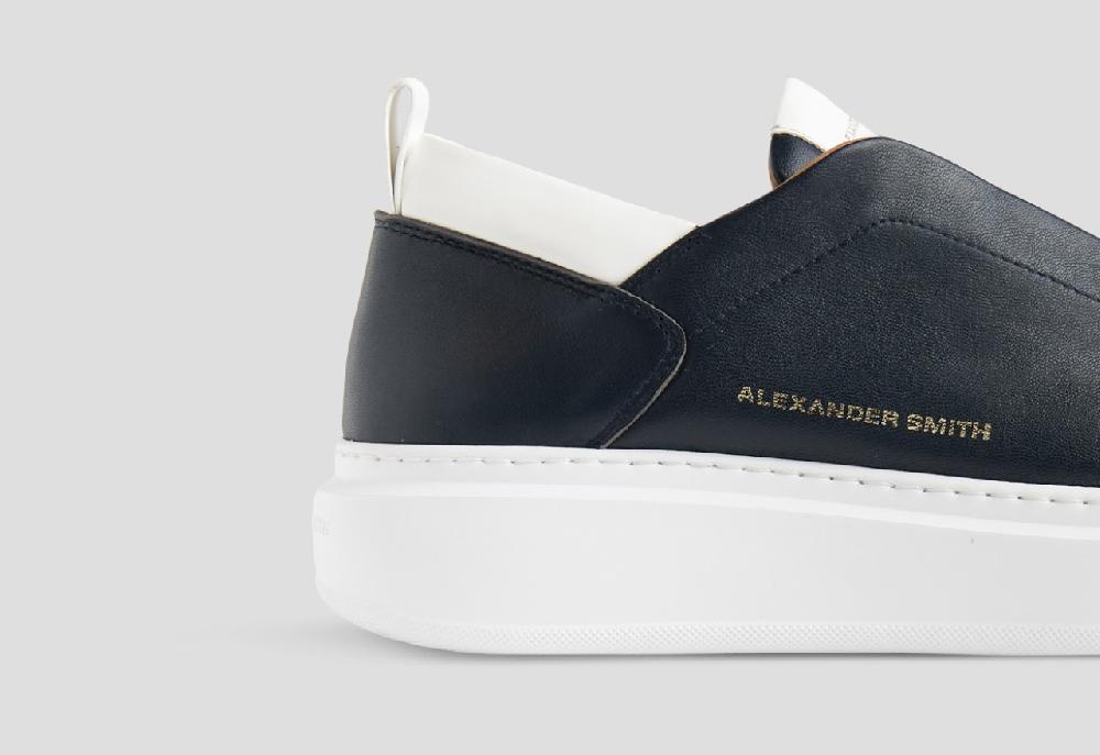 Alexander Smith WEMBLEY SLIP-ON MAN BLUE WHITE Spedizione Gratuita