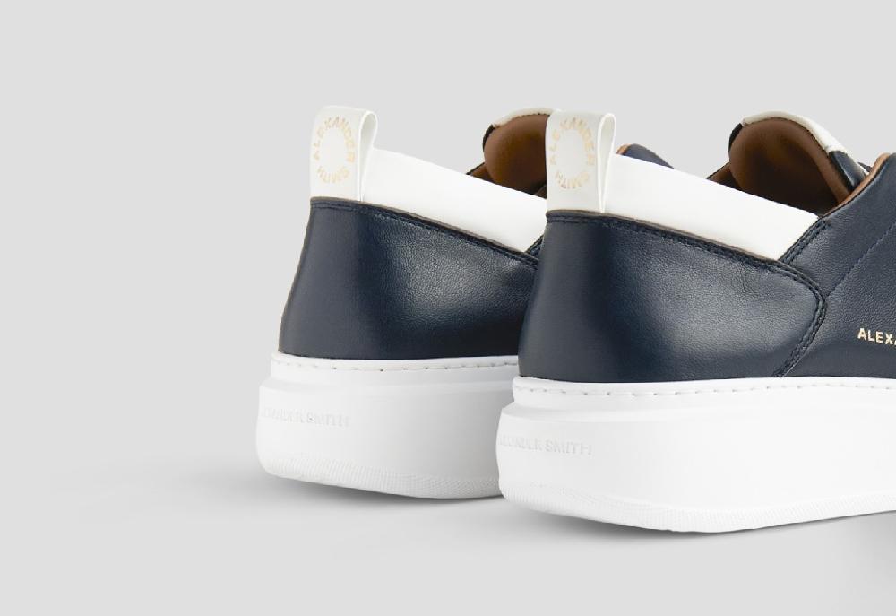 Alexander Smith WEMBLEY SLIP-ON MAN BLUE WHITE Spedizione Gratuita