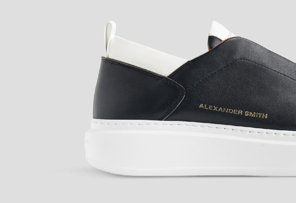 Alexander Smith WEMBLEY SLIP-ON MAN BLACK WHITE Pezzi Unici