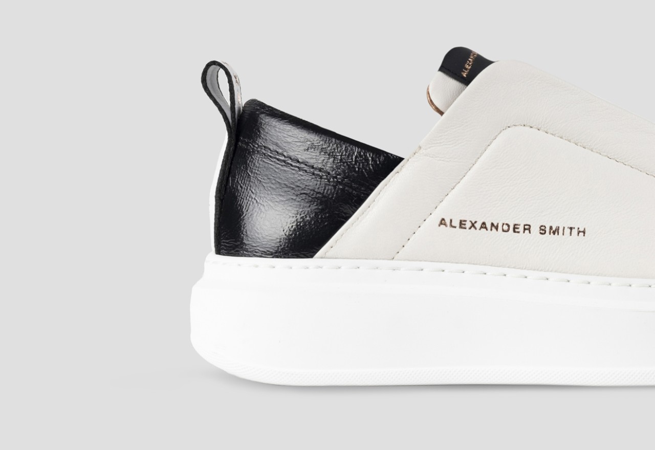 Alexander Smith WEMBLEY SLIP-ON WOMAN WHITE BLACK Affare Del Giorno