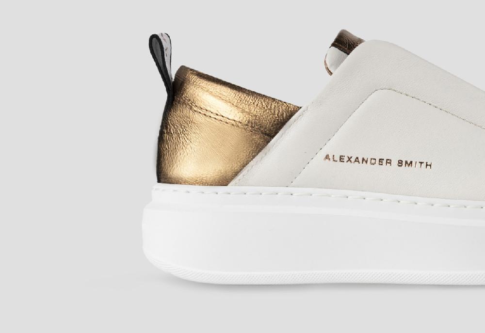 Alexander Smith WEMBLEY SLIP-ON WOMAN WHITE BRONZE Prezzo Ridotto