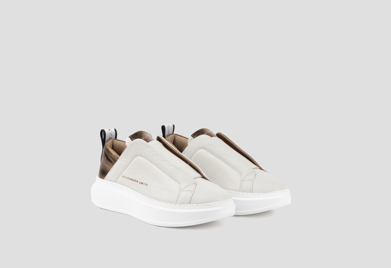 Alexander Smith WEMBLEY SLIP-ON WOMAN WHITE BRONZE Prezzo Ridotto