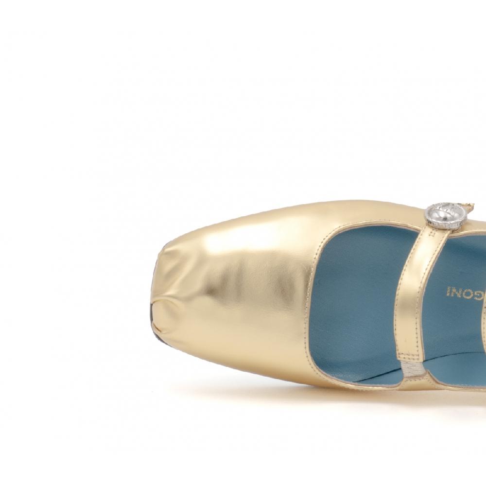 Amalfi by rangoni Ballerina Bambolina oro Saldi Di Fabbrica