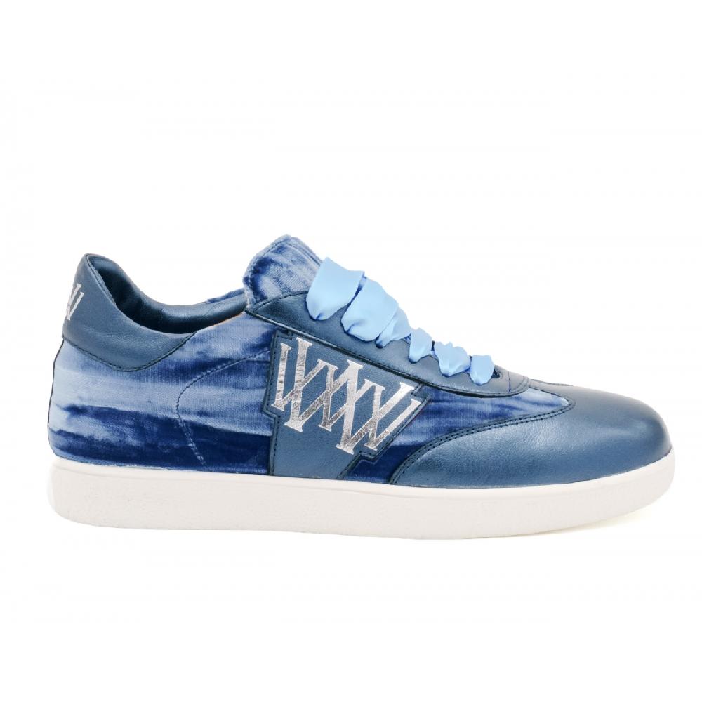Amalfi by rangoni Sneakers Valetta velluto blu Nuovo