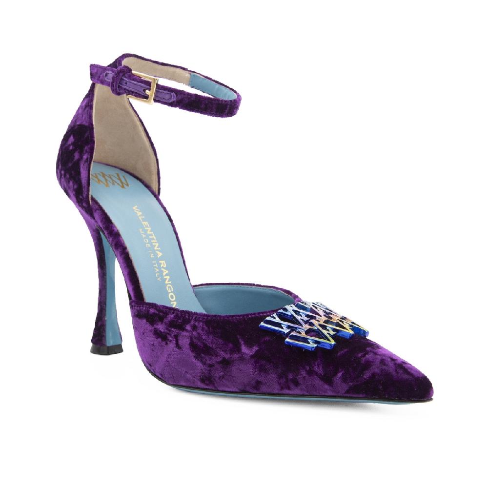 Amalfi by rangoni Décolleté Sunrise in velluto viola Qualità